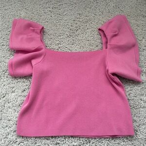 Strut & Bolt Pink Ribbed Short Sleeve Top Womens Size Small